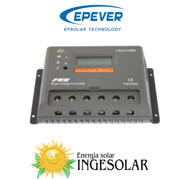 CONTROLADOR PWM VS4548BN 12/24/36/48V -45A-100VOC -EPEVER- 24 MESES DE GARANTIA