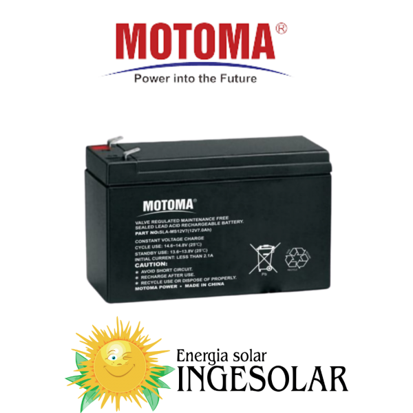 BATERIA AGM 12V-7AH 1200 CICLOS-30% W:2.0 Kg -MOTOMA- 12 MESES DE GARANTIA