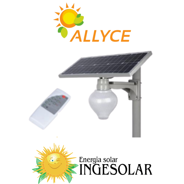 LUMINARIA PUBLICA SOLAR CON CONTROL 20W -ALLYCE-3 MESES DE GARANTIA