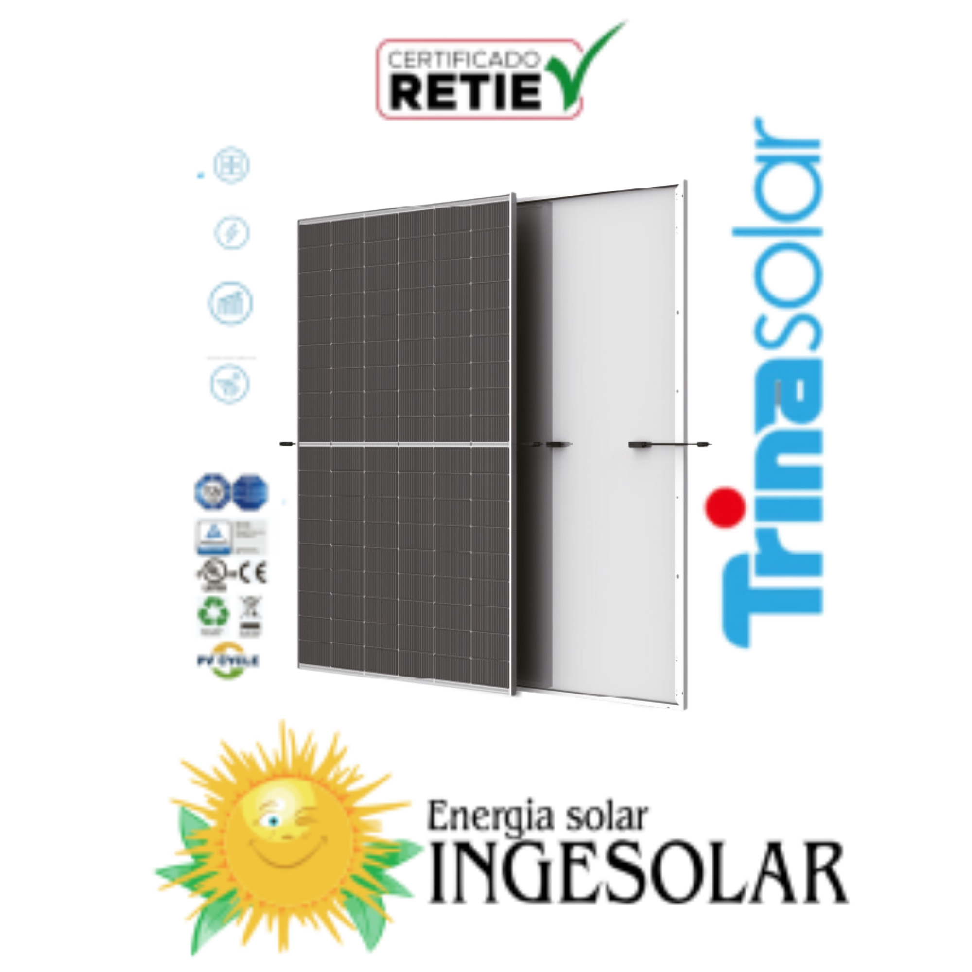 Panel Monocristalino Tipo N W Voc Isc Trina Meses De Garantia Ingesolar