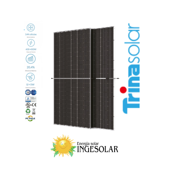 BIFACIAL TIPO N  BIFACIAL 610W Voc 49.0 / Isc 15.86 -TRINA- 120 MESES DE GARANTIA